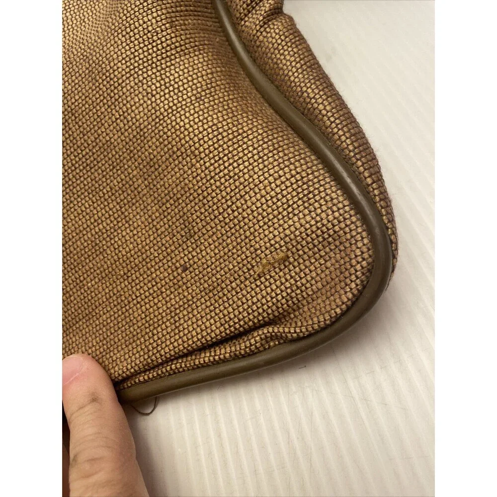Vintage 70s Oscar de la Renta Khaki Tweed Travel Shoulder Bag Men's Carry-on EUC